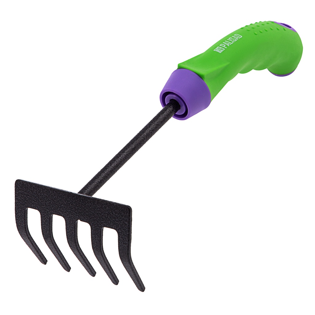 Rake, 5-teeth, 90 mm, protective coating, rubberized ergonomic handle// PALISAD 617778