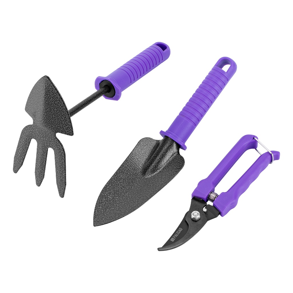 Garden tool set with pruner, plastic handles, 3 items, STANDARD// PALISAD 629048