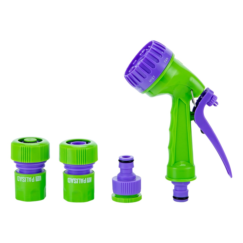 Hose connection set 3/4" (spray gun with 7 patterns, adapter, 2 connectors)// PALISAD