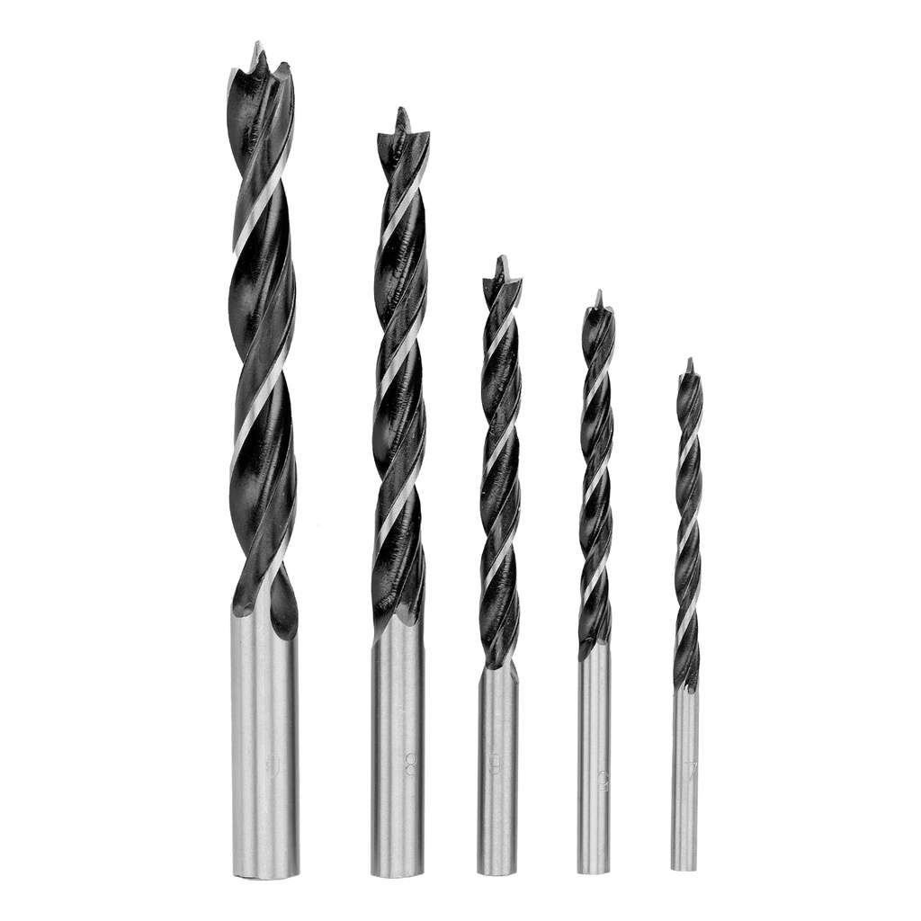 5 pcs Wood drill set, 4-5-6-8-10 mm, straight shank// Sparta 702105