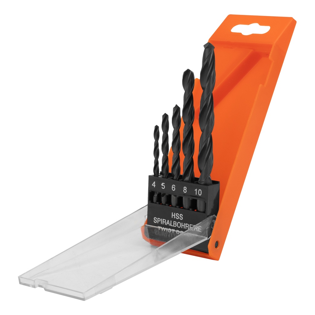 5 pcs Drill set for metal 4-5-6-8-10 mm, HSS// Sparta 723105
