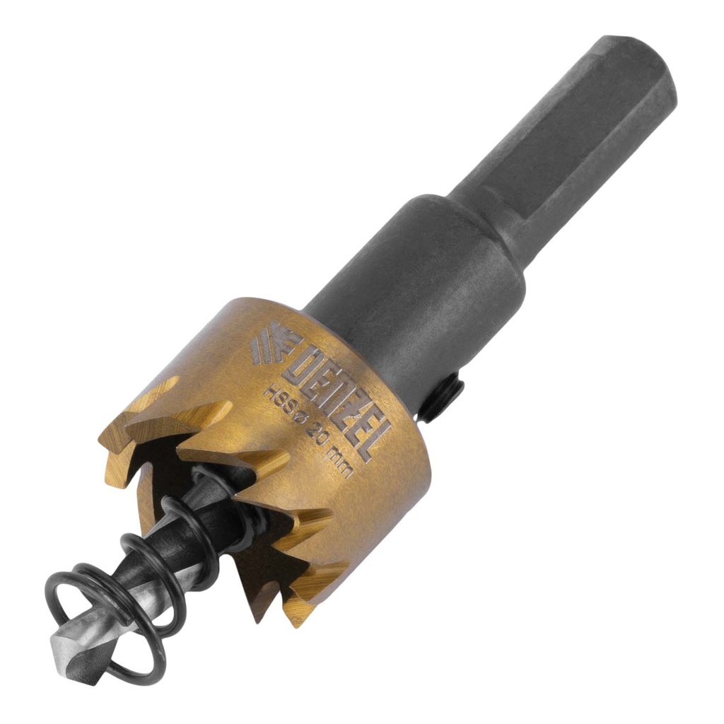 Hole saw for metal HSS, 20 mm, titanium coated //Denzel 724101