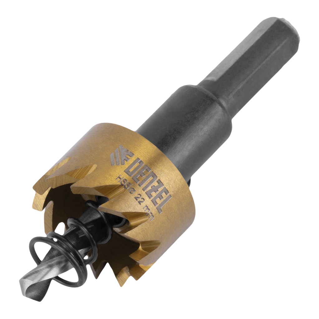 Hole saw for metal HSS, 22 mm, titanium coated //Denzel 724103