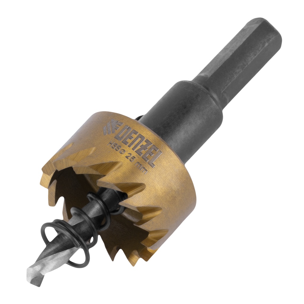 Hole saw for metal HSS, 25 mm, titanium coated //Denzel 724104