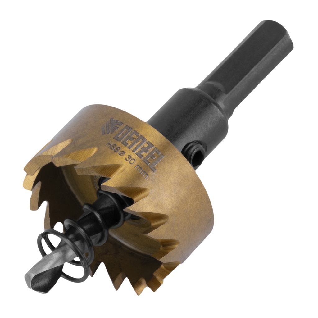 Hole saw for metal HSS, 30 mm, titanium coated //Denzel 724108