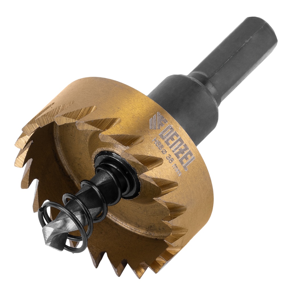 Hole saw for metal HSS, 38 mm, titanium coated //Denzel 724111