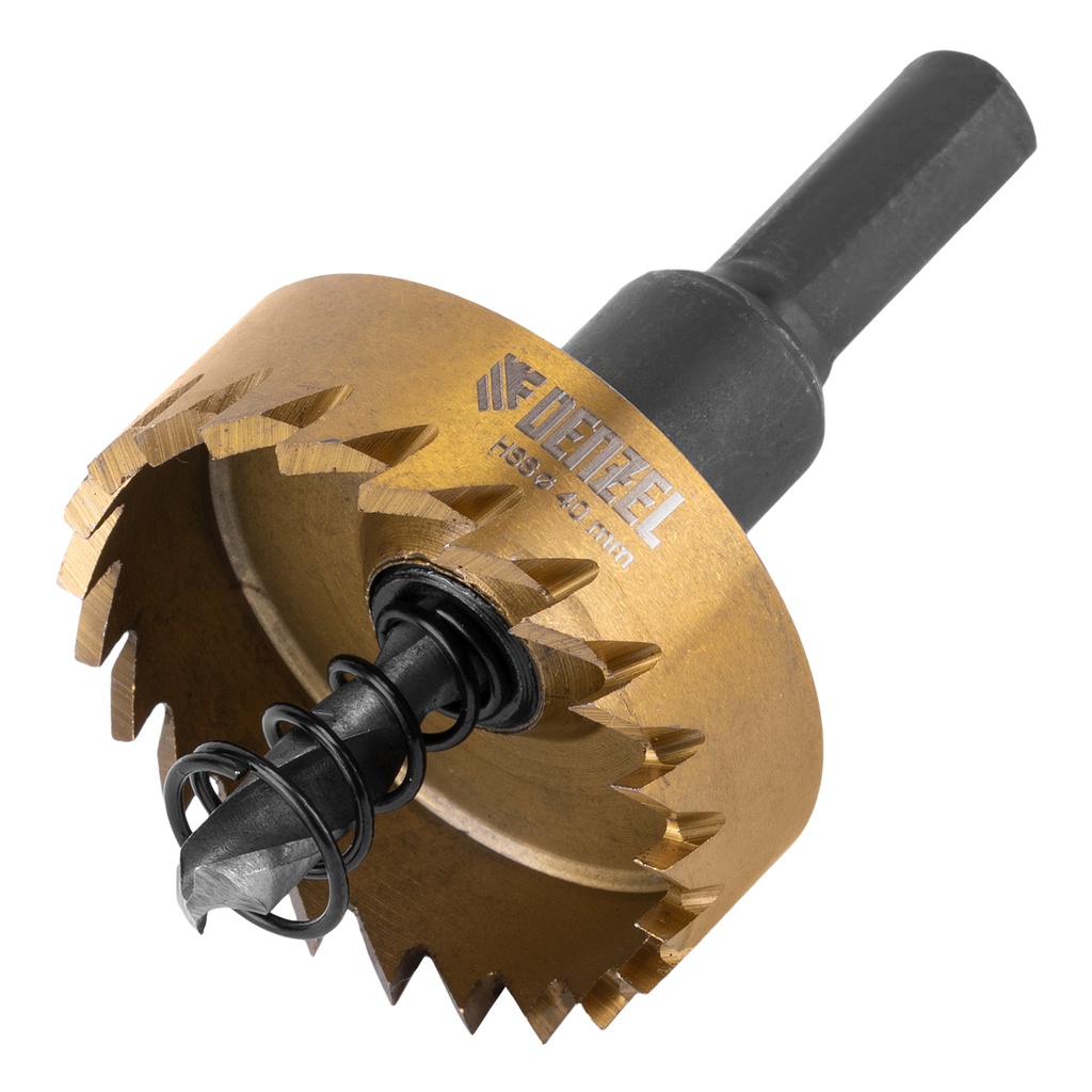 Hole saw for metal HSS, 40 mm, titanium coated //Denzel 724112