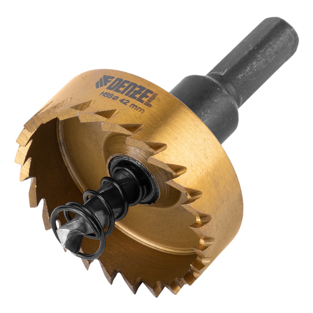 Hole saw for metal HSS, 42 mm, titanium coated //Denzel 724114