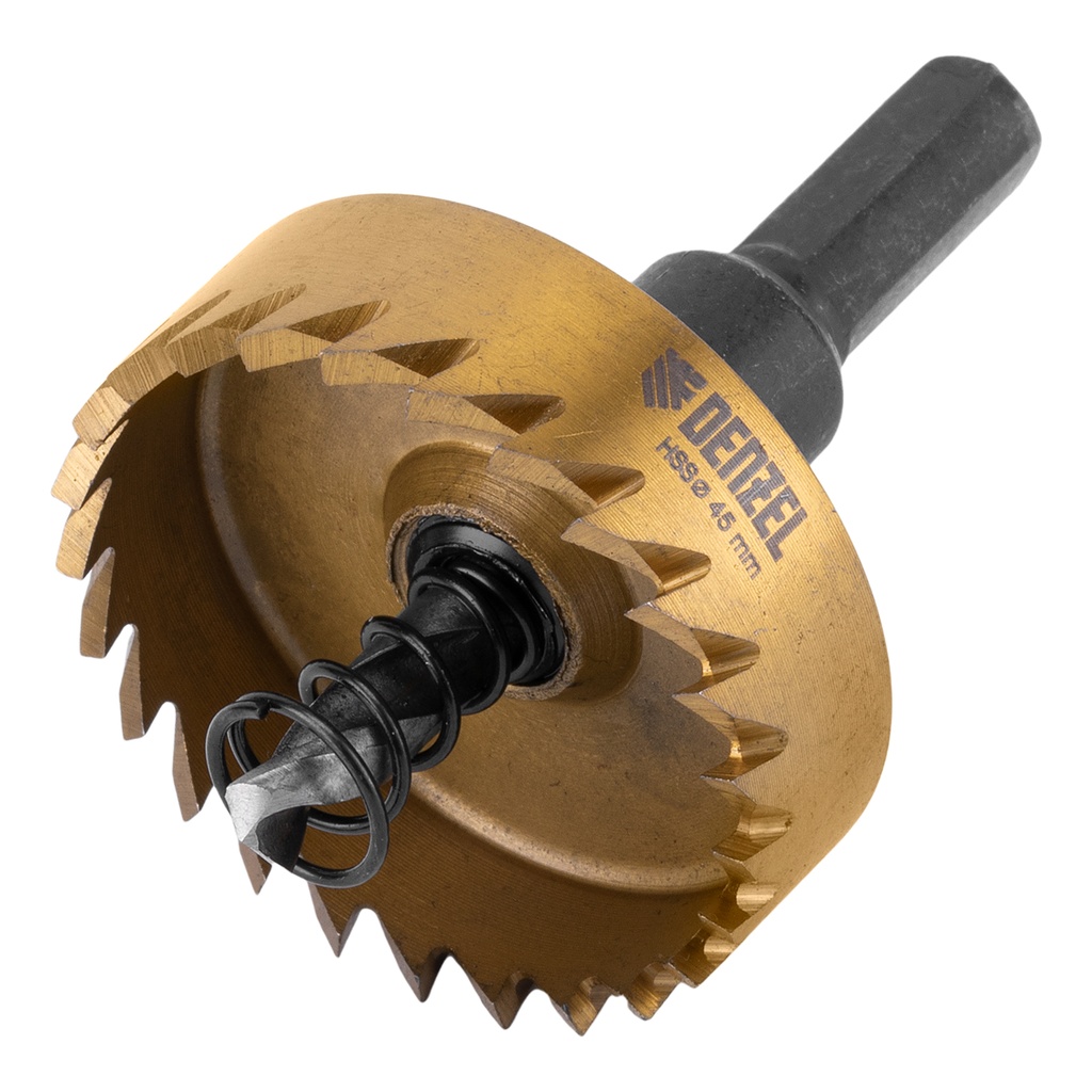 Hole saw for metal HSS, 45 mm, titanium coated //Denzel 724115
