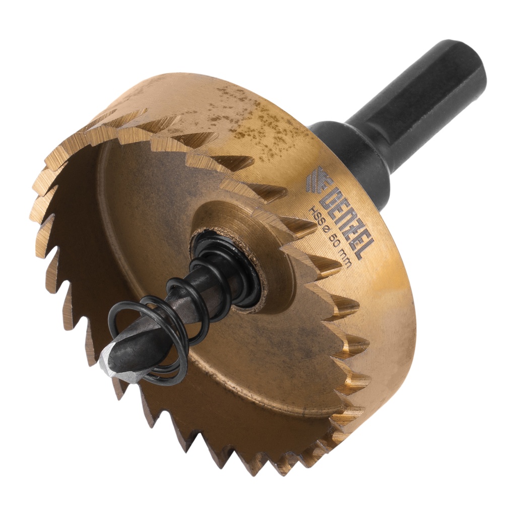 Hole saw for metal HSS, 50 mm, titanium coated //Denzel 724116