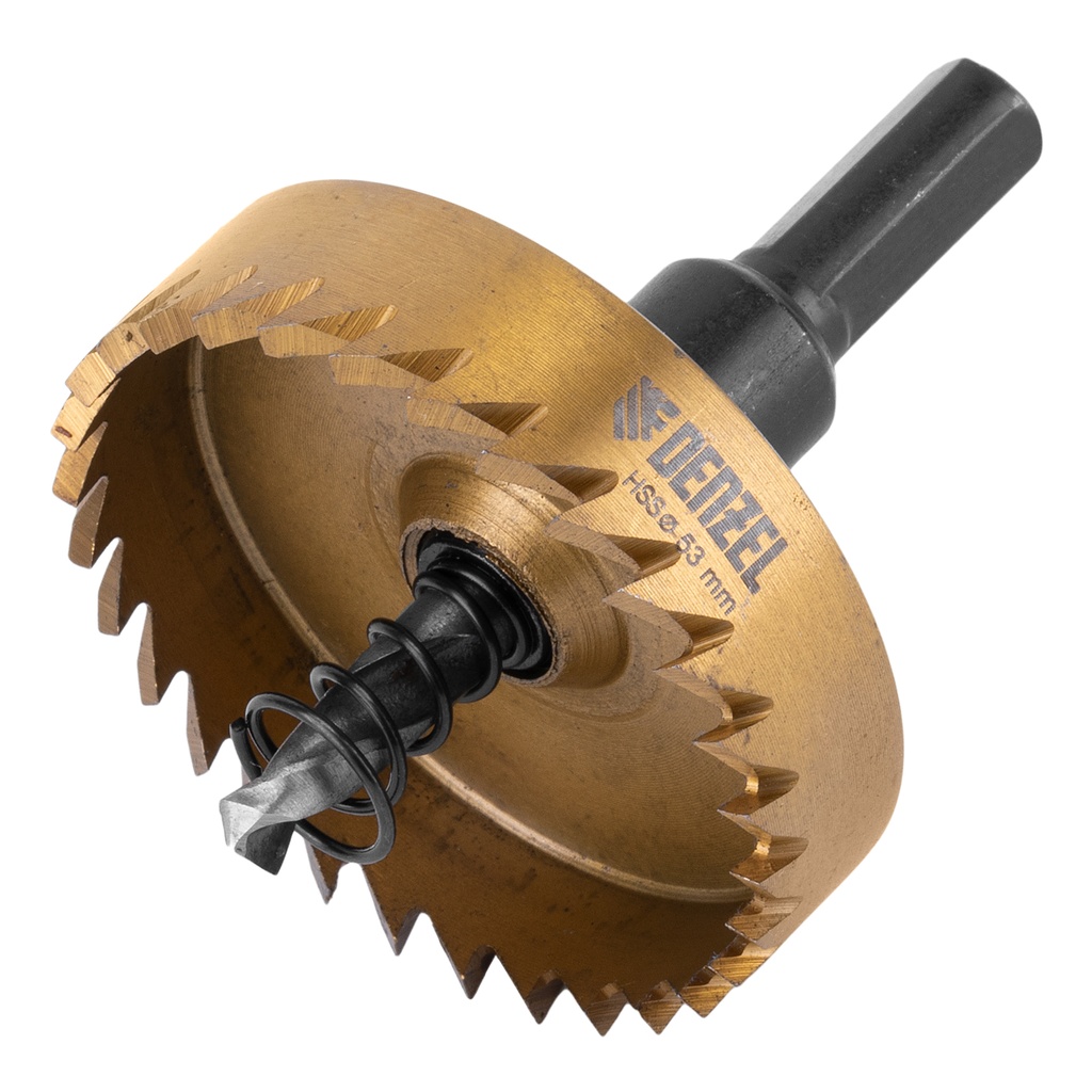Hole saw for metal HSS, 53 mm, titanium coated //Denzel 724117
