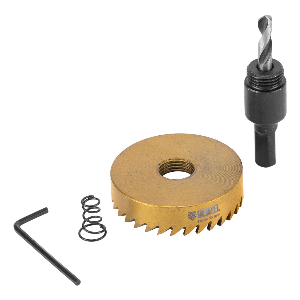 Hole saw for metal HSS, 55 mm, titanium coated //Denzel 724118