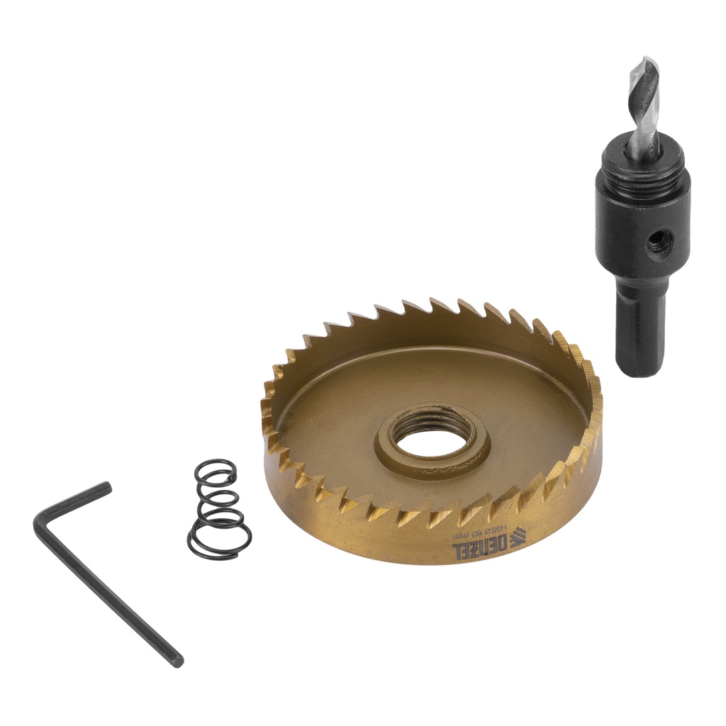Hole saw for metal HSS, 63 mm, titanium coated //Denzel 724120
