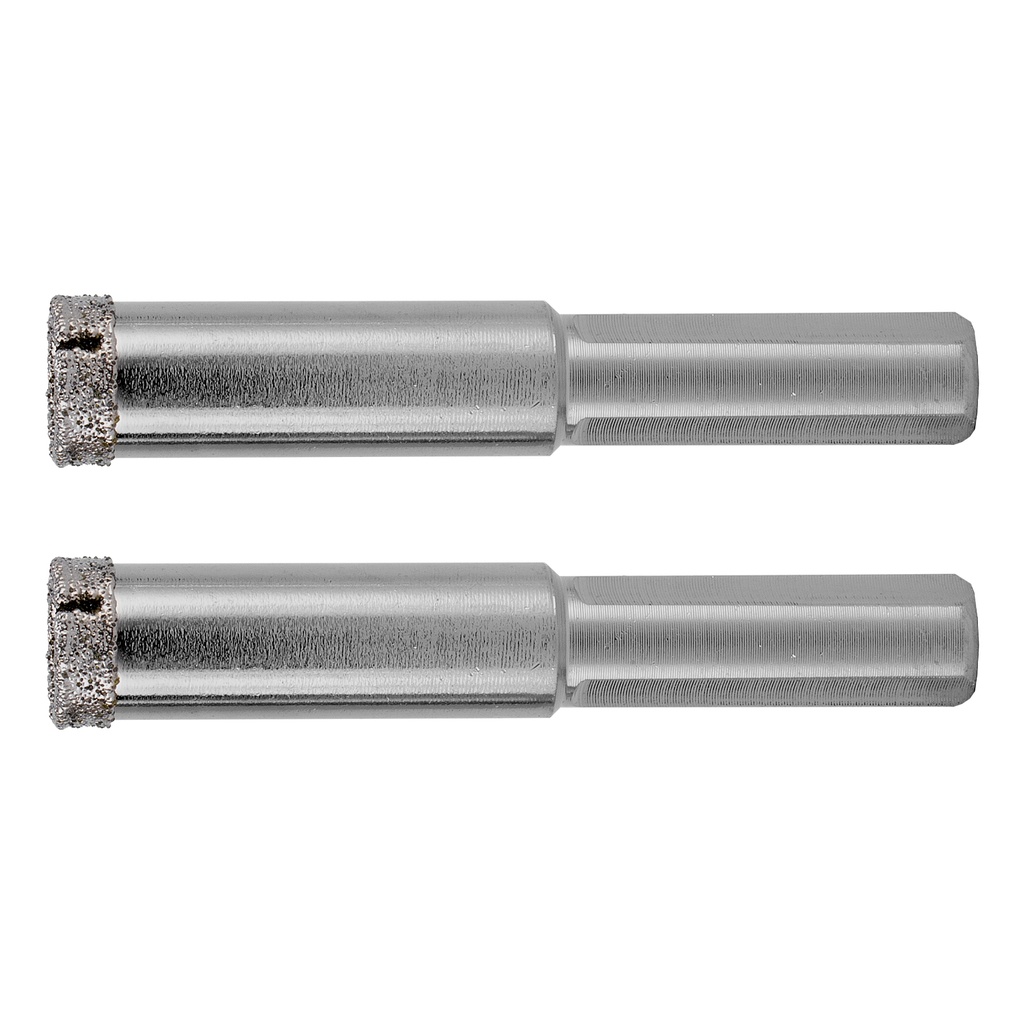Electroplated diamond hole saw, 12 х 67 mm, triangular shank, 2 pcs/