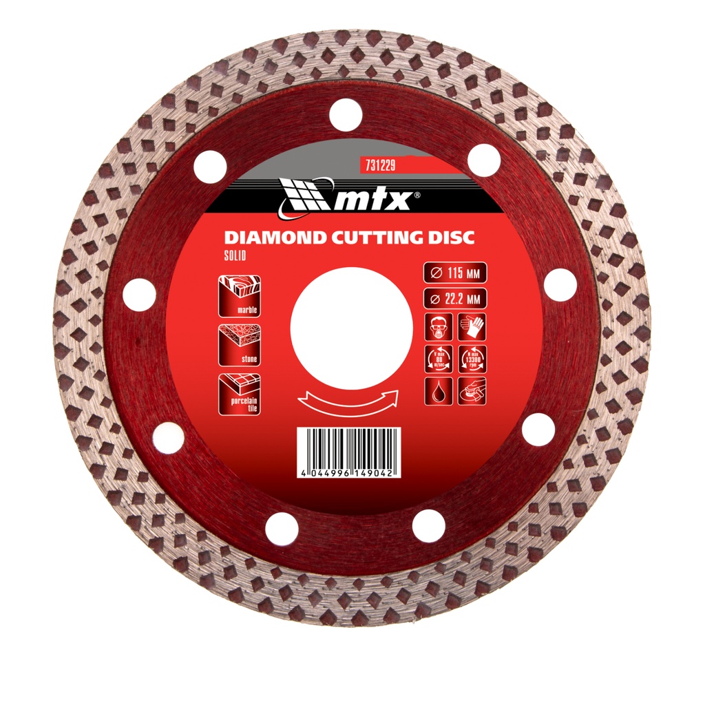 Continuous diamond saw blade 115 х 22,2 mm, dry/wet cut// MTX 731229