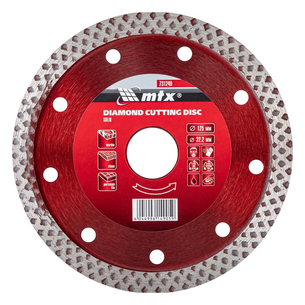 Continuous diamond saw blade 125 х 22,2 mm, dry/wet cut/ MTX 731249