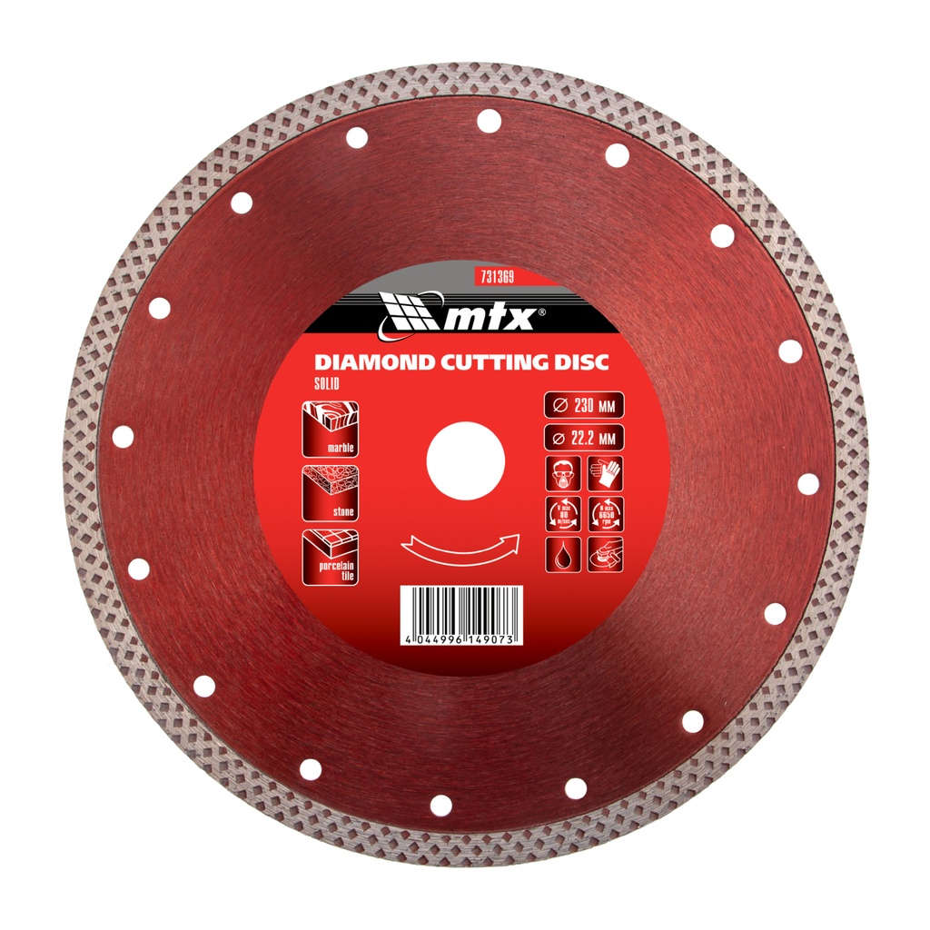 Continuous diamond saw blade 230 х 22,2 mm, dry/wet cut// MTX 731369