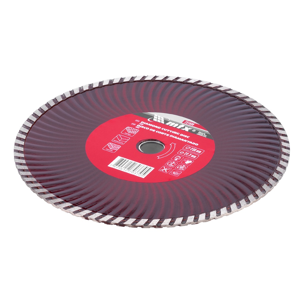 Turbo diamond saw blade 230 х 22,2 mm, dry cutting/