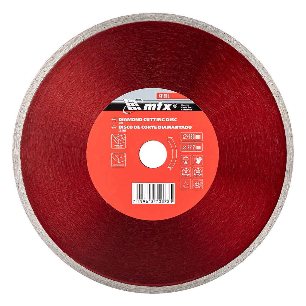 Continious diamond saw blade 230 х 22,2 mm, wet cutting// MTX 731919