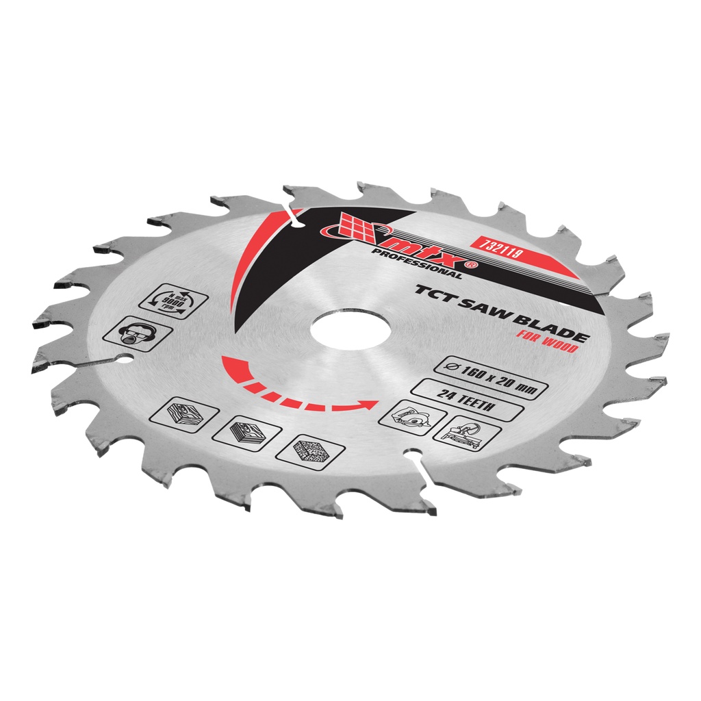 T,C,T, Saw blade for wood cutting, 160 х 20 mm, 24T, + ring 20/16/