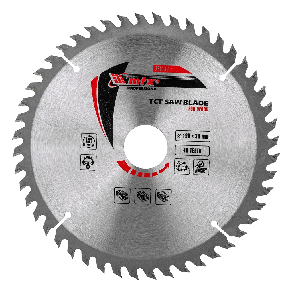T,C,T, Saw blade for wood cutting, 190 х 30 mm, 48T// MTX 732199
