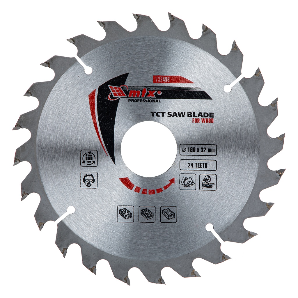 T,C,T, Saw blade for wood cutting, 160 х 32 mm, 24T/