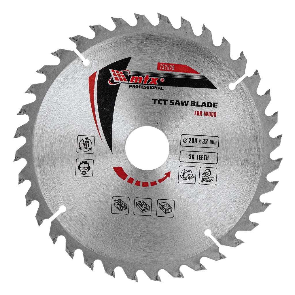 T,C,T, Saw blade for wood cutting, 200 х 32 mm, 36T, + ring 32/30// MTX 732629