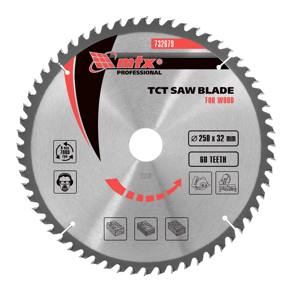 T,C,T, Saw blade for wood cutting, 250 х 32 mm, 60T// MTX 732679