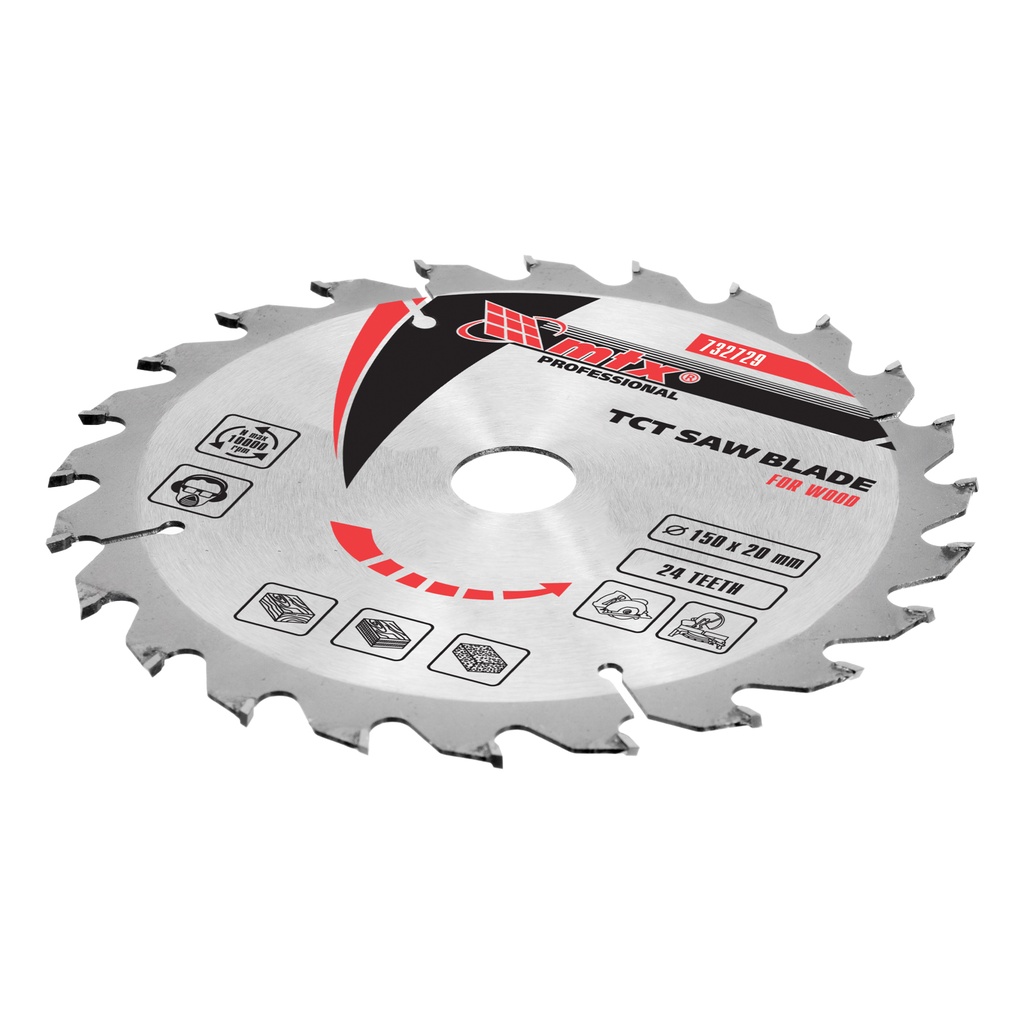 T,C,T, Saw blade for wood cutting, 150 х 20 mm, 24T + ring 20/16/