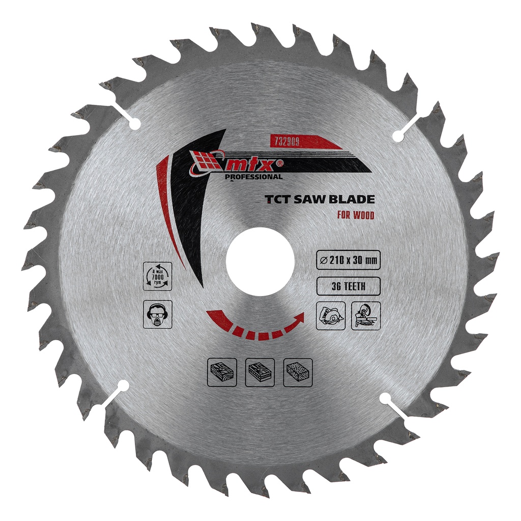 T,C,T, Saw blade for wood cutting, 210 х 30 mm, 36T/