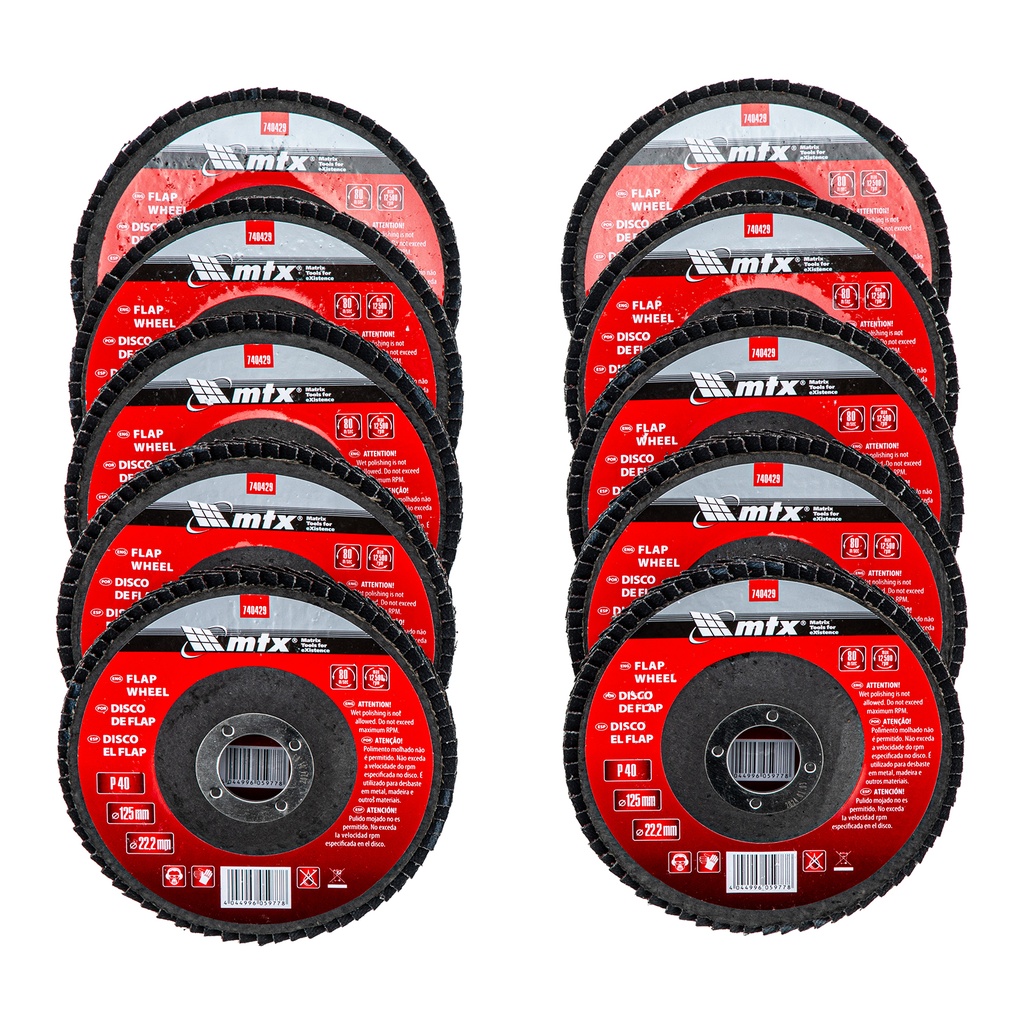 Flap disc, P 40, 125 х 22,2 mm// MTX 740429
