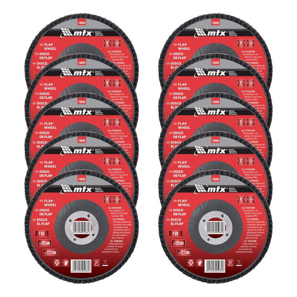 Flap disc, P 80, 125 х 22,2 mm// MTX 740449