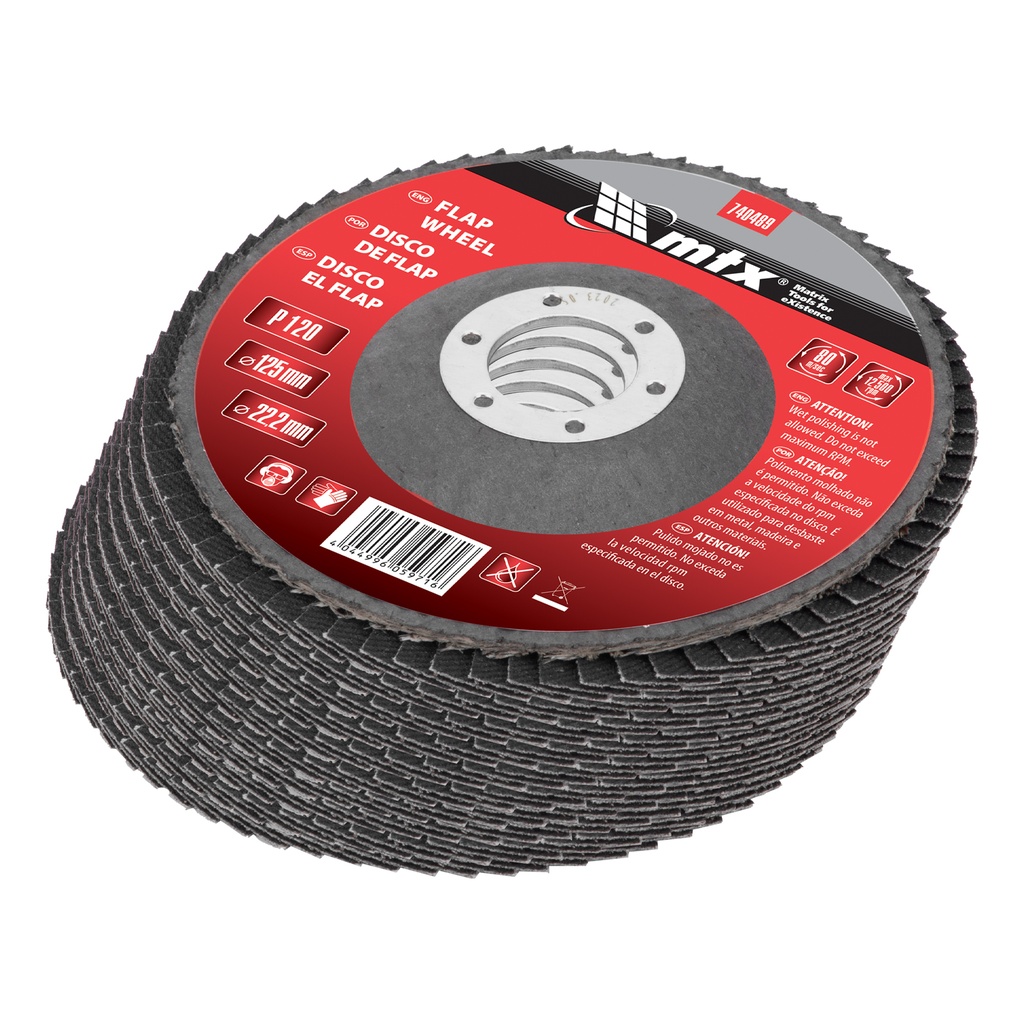 Flap disc, P 120, 125 х 22,2 mm// MTX 740489