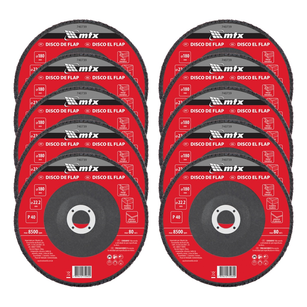 Flap disc, P 40, 180 х 22,2 mm// MTX 740739