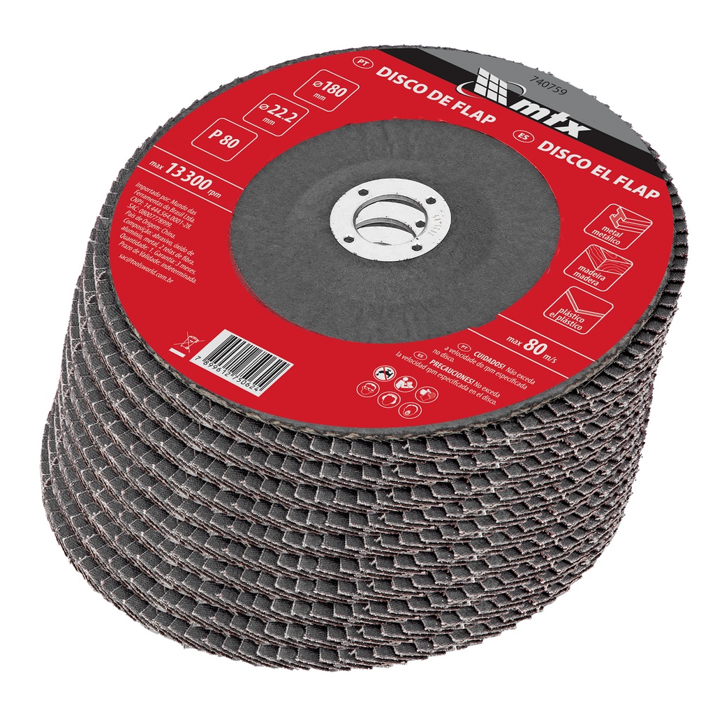 Flap disc, P 80, 180 х 22,2 mm// MTX 740759