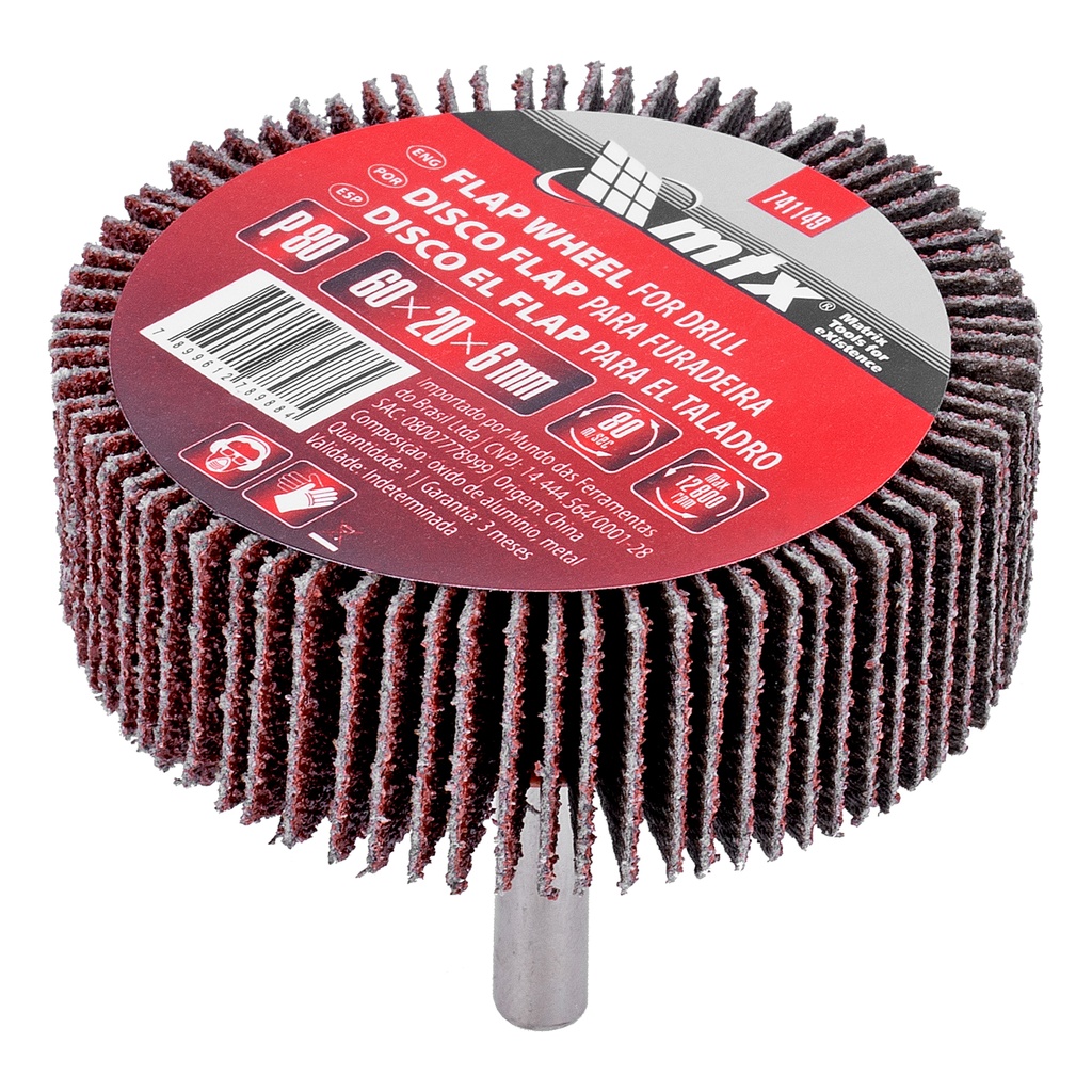 Shaft-mounted Flap disc, P 80, 60 х 20 х 6 mm/