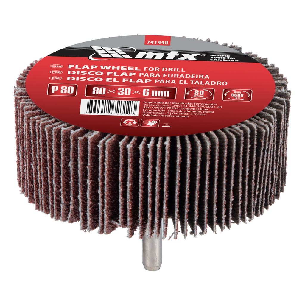 Shaft-mounted Flap disc, P 80, 80 х 30 х 6 mm// MTX 741449