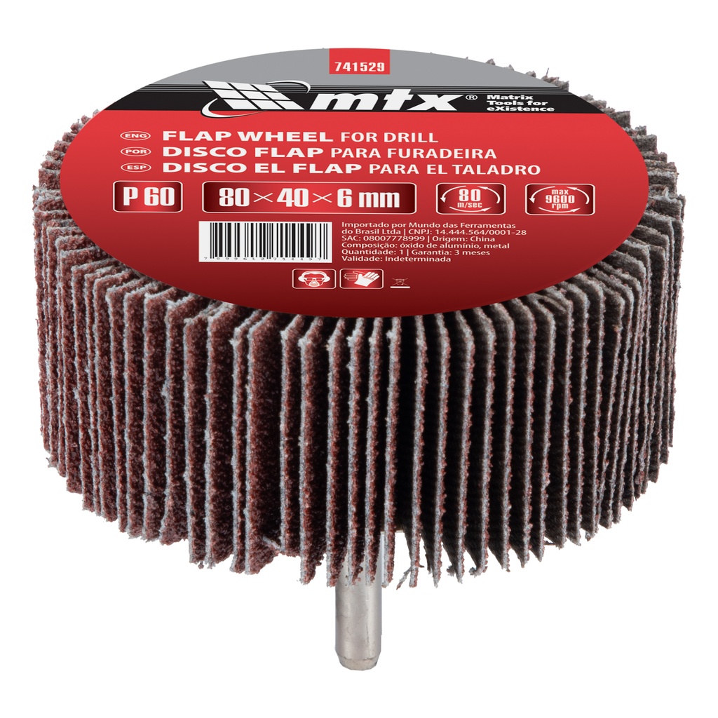 Shaft-mounted Flap disc, P 60, 80 х 40 х 6 mm/