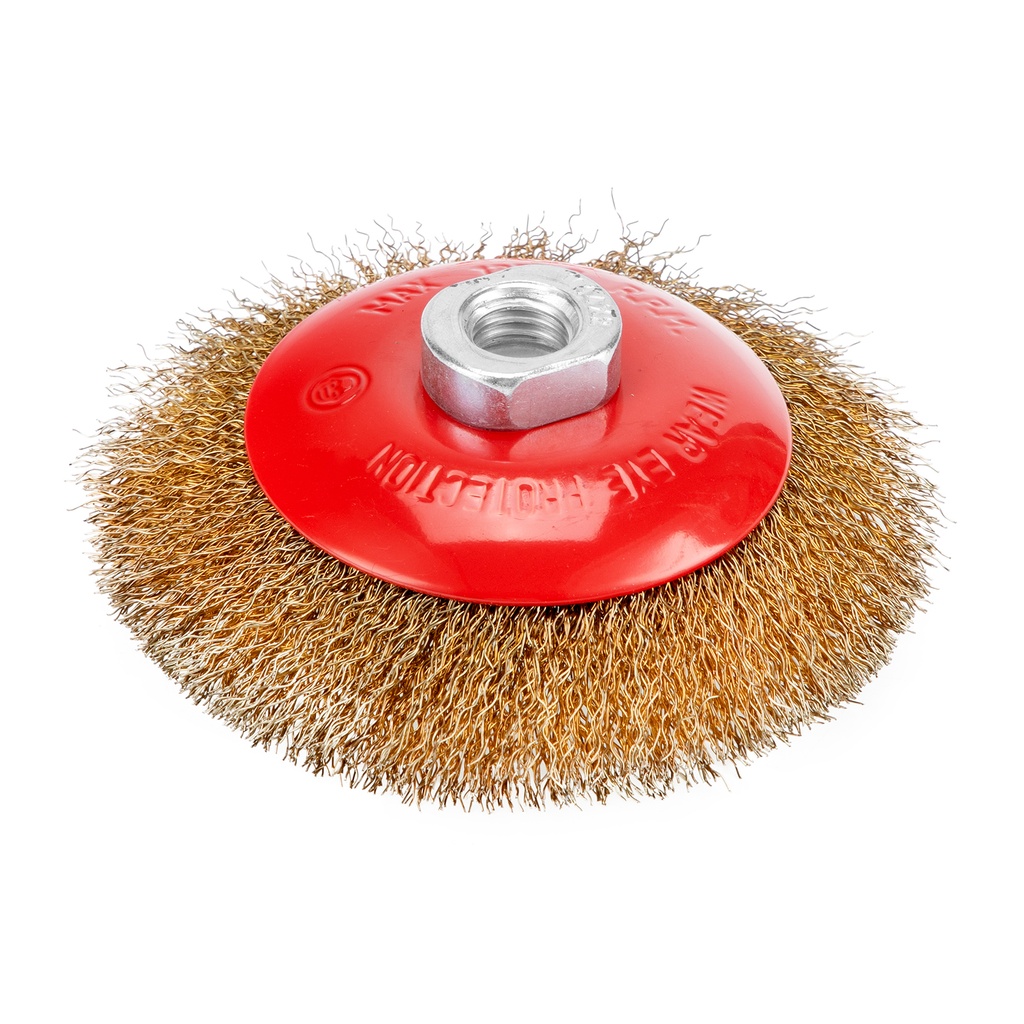 Crimped cup grinder brush, tapered 115 mm, М14, steel wire// MTX 746129