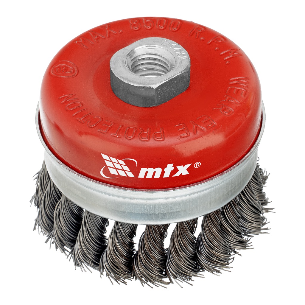 Twisted сup grinder brush, "Heavy Duty", cup 80 mm, М14, tempered steel wire/