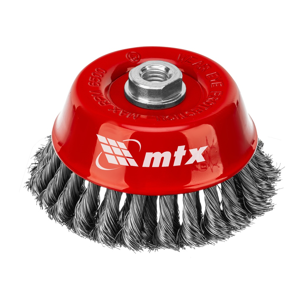 Cup brush for angle grinder, 125 mm, M14, double row twisted steel wire 0,35 mm// MTX 746789