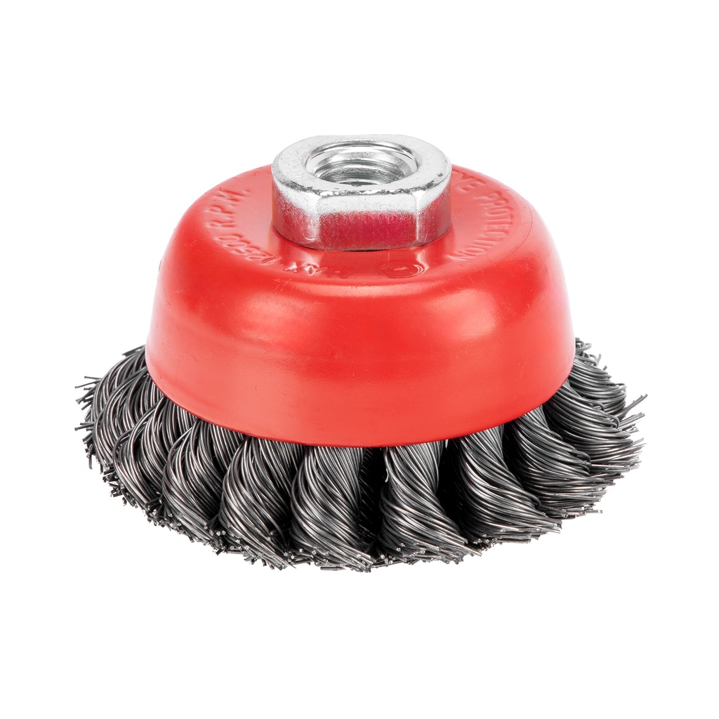 Cup brush for angle grinder, 75 mm, M14, double row twisted steel wire 0,5 mm// MTX 746819