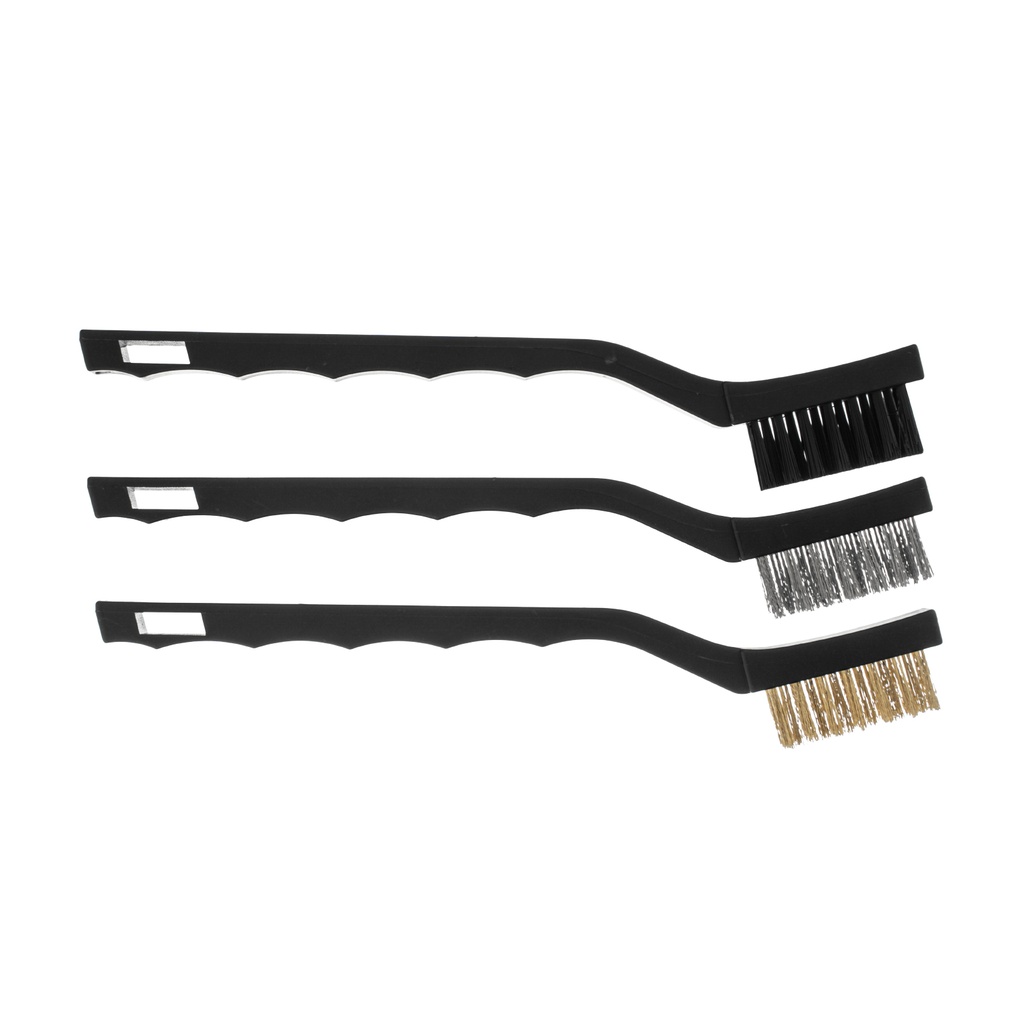 Metal hand brush set, 3 pcs,, small, plastic handle// MTX 748609