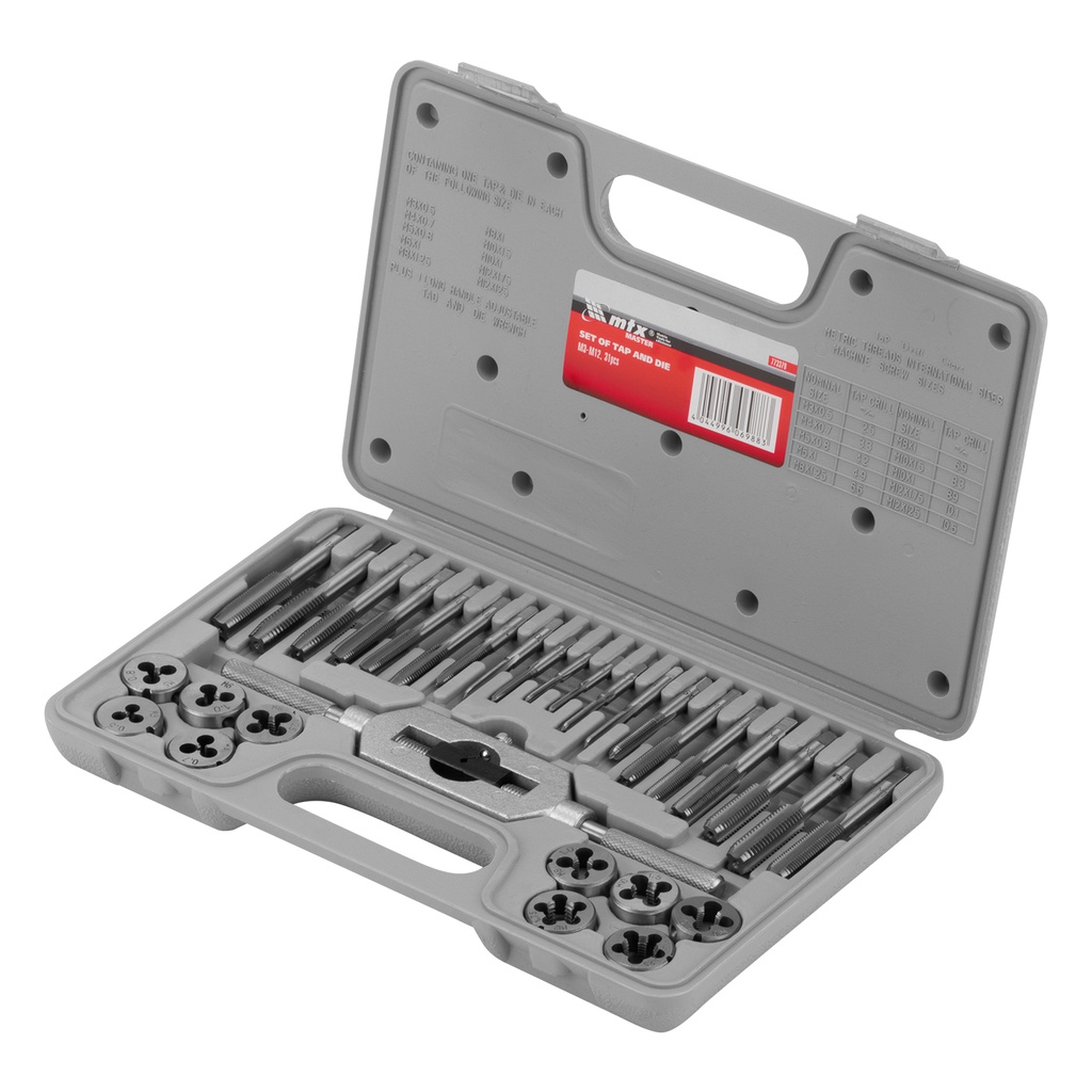 Thread-cutting tool set, 31 units, tap and die set М3 – М12// MTX 773379