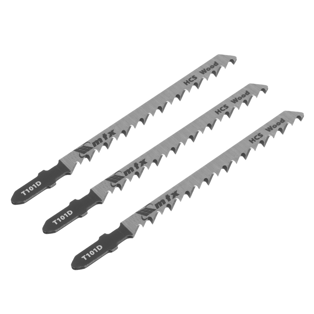 Jig saw blade for wood, 3 pcs T101D, 75 x 4,0 mm, HCS// MTX 782029