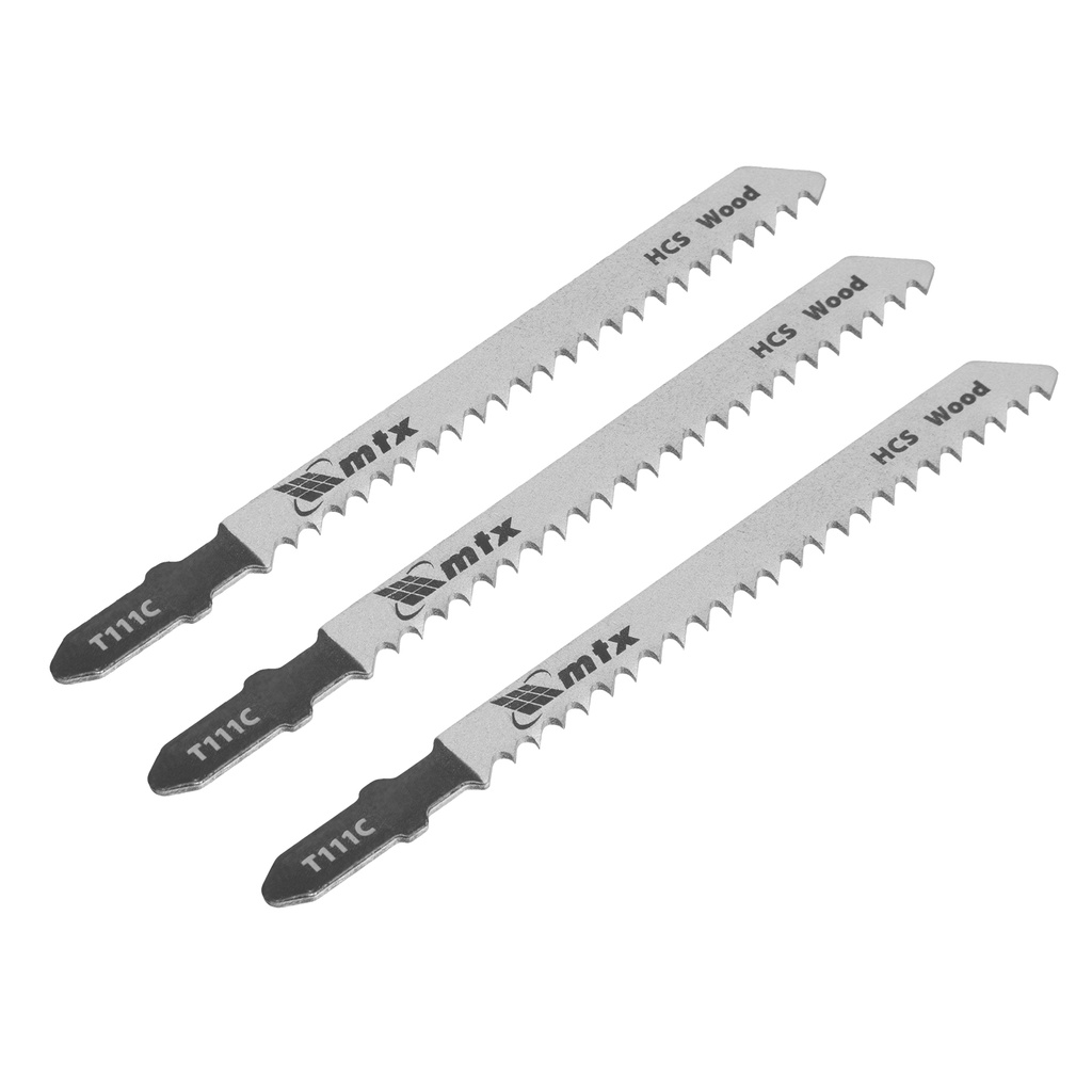 Jig saw blade for wood, 3 pcs T111C, 75 x 3,0 mm, HCS// MTX 782059