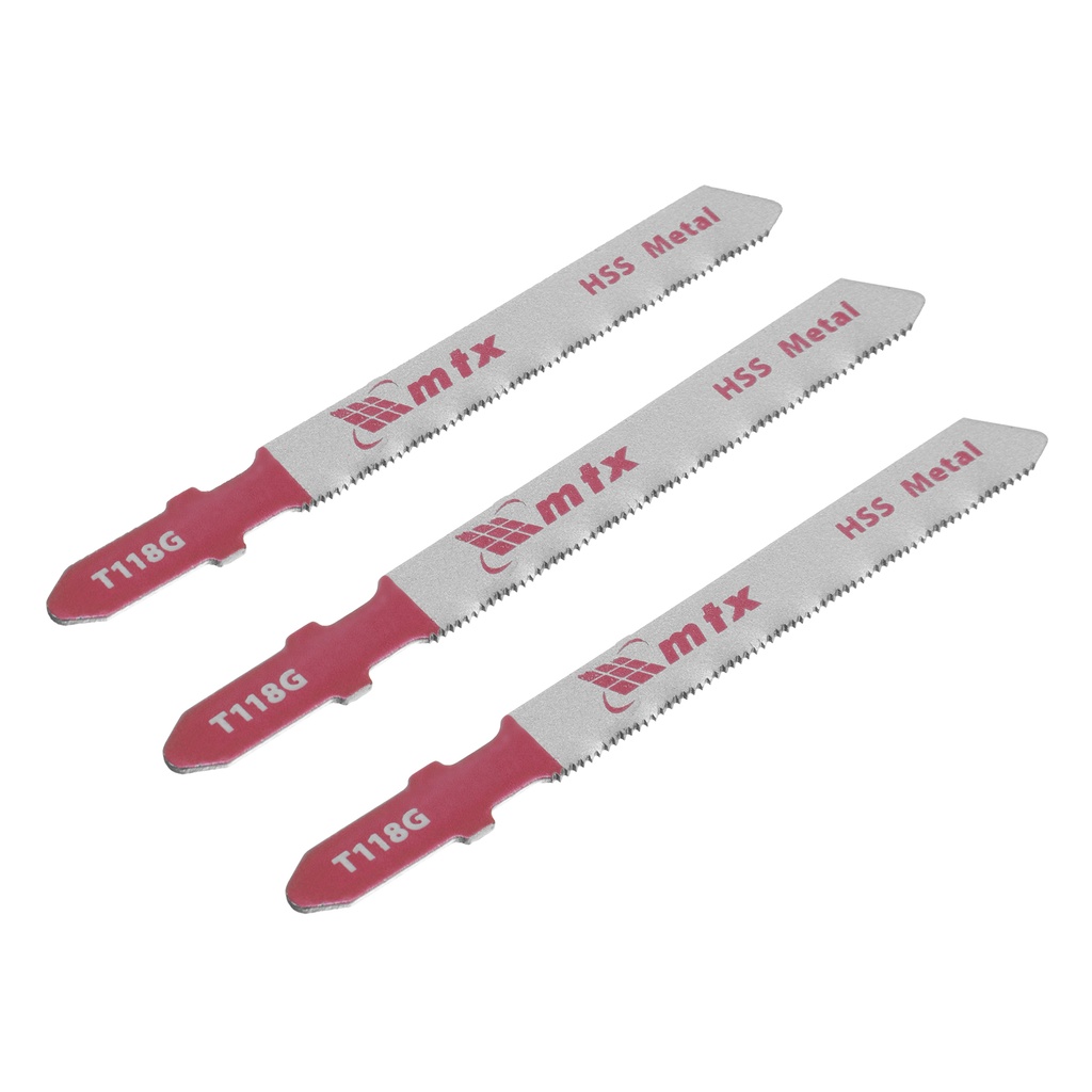 Jig saw blade for metal, 3 pcs T118G, 50 x 0,8 mm, HSS// MTX 782069
