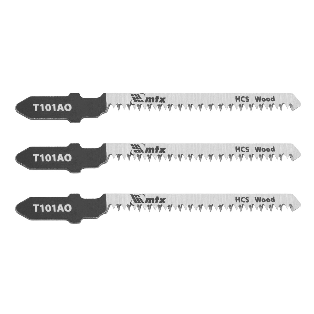 Jig saw blade for wood, 3 pcs T101AO, 50 x 1,4 mm, precision cut, HCS// MTX 782109