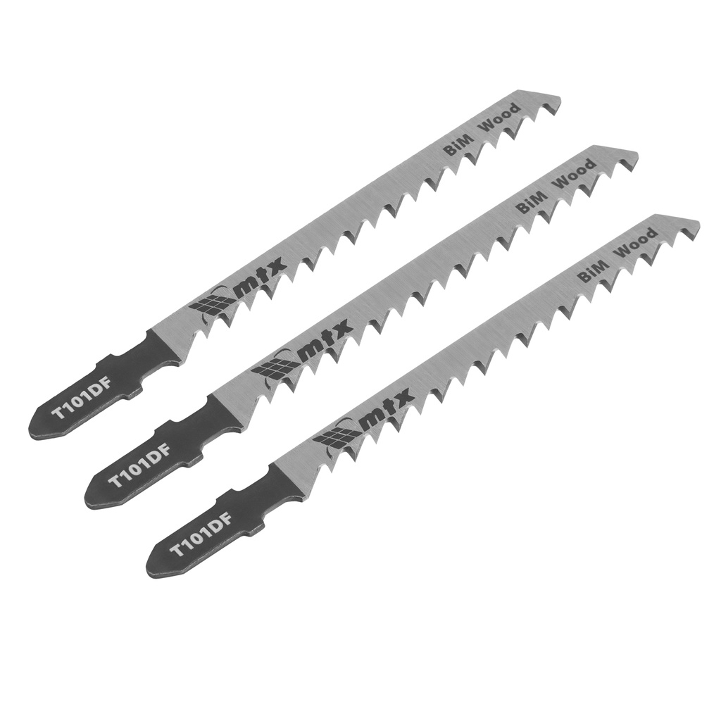 Jig saw blade for wood, 3 pcs T101DF, 75 x 4,0 mm, Bimetal// MTX 782129