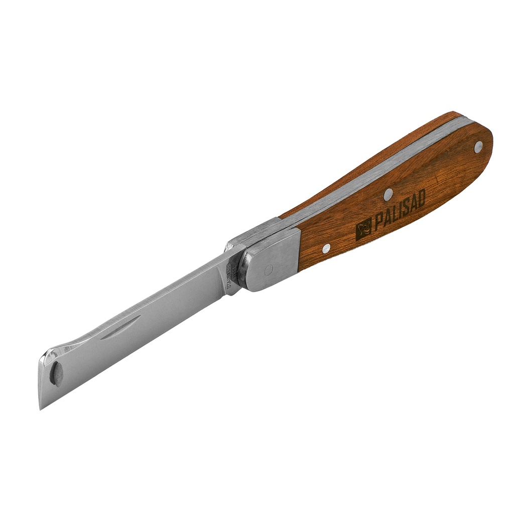 Garden folding knife, pruning, 173 mm, wooden handle // PALISAD